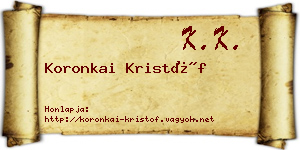 Koronkai Kristóf névjegykártya