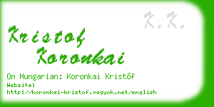 kristof koronkai business card